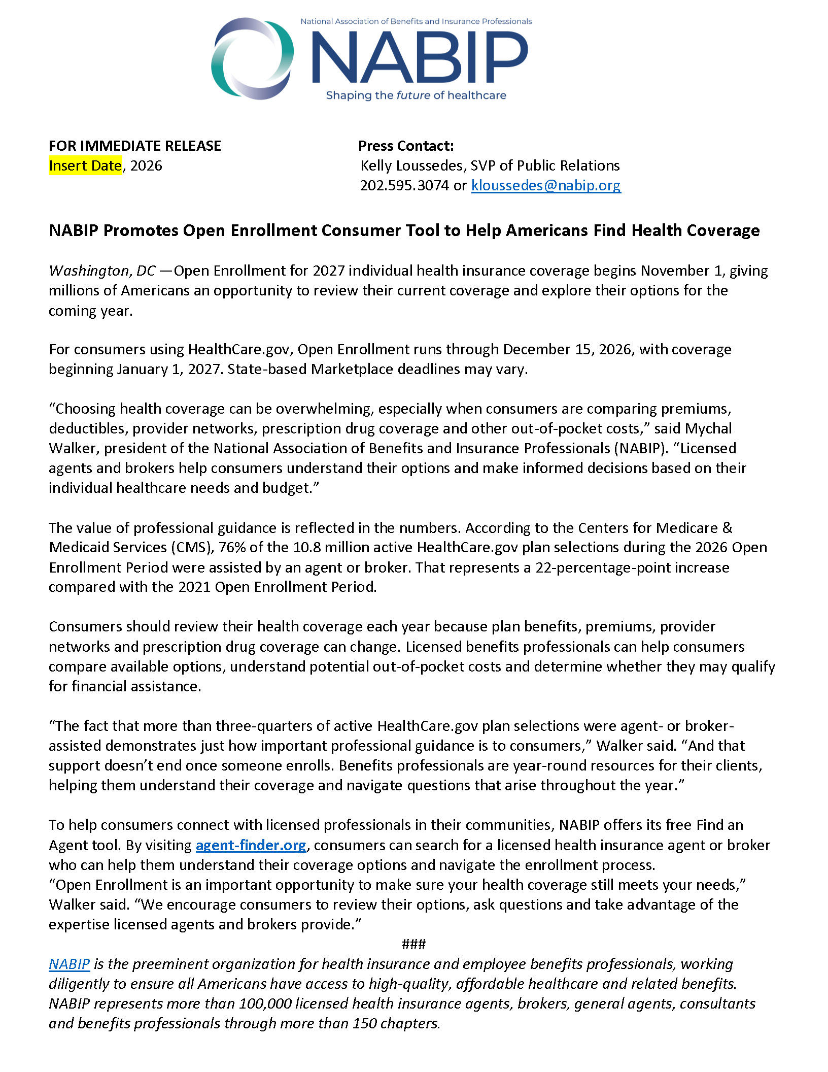 Find an Agent - Press Release