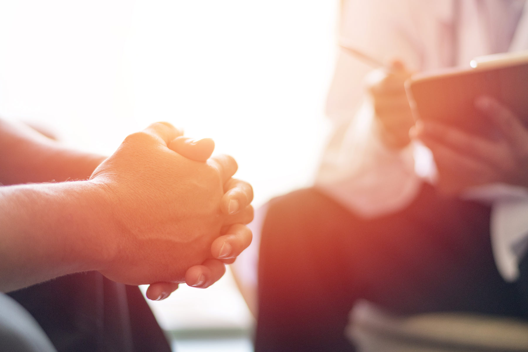 close up of hands during a meeting